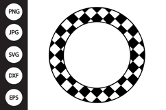 Checkered Circle Frame SVG Product Image 1