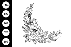 Floral Corner Frame SVG Product Image 1