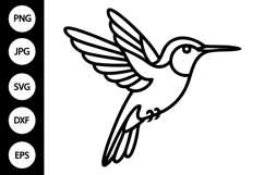 Hummingbird Outline SVG, Coloring Page Product Image 1