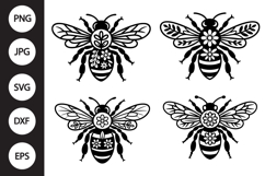 Floral Bee SVG, Floral Bee Clipart Product Image 1