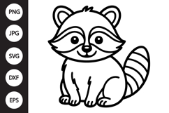 Raccoon Outline SVG, Coloring Page Product Image 1