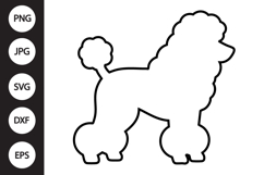 Poodle Dog Outline SVG, Coloring Page Product Image 1