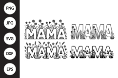 Mama with Flowers SVG, Mama with Flowers Clipart Product Image 1