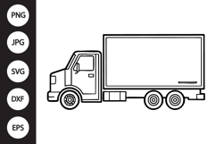 Box Truck Outline SVG, Coloring Page Product Image 1