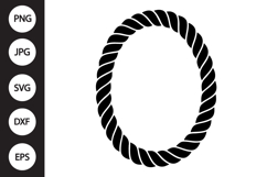Rope Oval Frame SVG Product Image 1