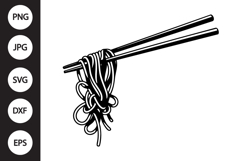 Chopsticks with Noodles SVG Product Image 1