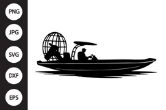Airboat Silhouette SVG Product Image 1