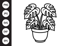 Monstera in a Pot SVG Product Image 1