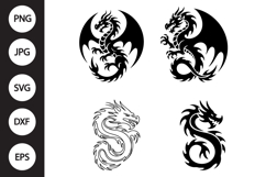 Tribal Dragon SVG, Tribal Dragon Clipart Product Image 1