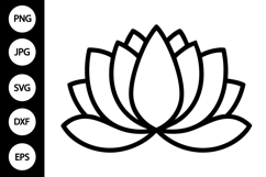 Outline Lotus Flower SVG Product Image 1