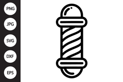 Barber Pole Outline SVG, Coloring Page Product Image 1