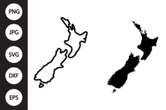 New Zealand Map SVG, New Zealand Map Clipart Product Image 1