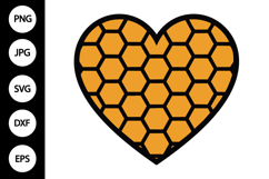 Honeycomb Heart Clipart SVG Product Image 1