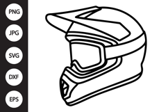 Motocross Helmet Outline SVG, Coloring Page Product Image 1