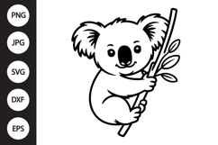 Koala Outline SVG, Coloring Page Product Image 1