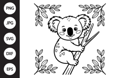 Koala Outline SVG, Coloring Page Product Image 1