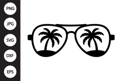 Palm Tree Sunglasses SVG Product Image 1