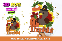 Thanksgiving Topper 3D SVG Product Image 1
