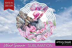 Turkey Flowers Wind Spinner Sublimation PNG Cute Farm Round Product Image 1