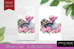 Turkey Flowers Phone Case PNG Cute Farm Case PNG Sublimation Product Image 1