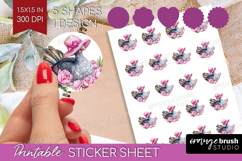 Turkey Flowers Round Sticker Cute Farm Printable Sticker Product Image 1