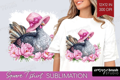 Turkey Flowers Square Tshirt Background Cute Farm PNG Product Image 1