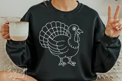 Cute Turkey SVG PNG - Thanksgiving Decor Sweater Shirt Product Image 5