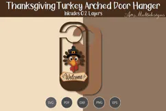 Thanksgiving turkey arched door hanger Product Image 2