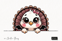 Cute Halloween Turkey Peeking | Halloween PNG Product Image 1