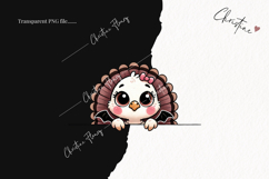 Cute Halloween Turkey Peeking | Halloween PNG Product Image 2