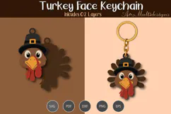 Turkey head keychain SVG Product Image 1