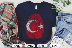 Turkey SVG | Turkey Flag Fingerprint | SVG PNG DXF EPS Product Image 1