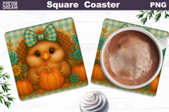 Turkey Square Coaster | Thanksgiving Square Coaster Product Image 1