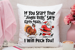 Funny Thanksgiving Turkey vs Christmas Santa Claus Holiday Product Image 3