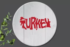 Turkey svg cut file, Typography in map shape