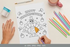 Turkey Thanksgiving Coloring Page Product Image 1