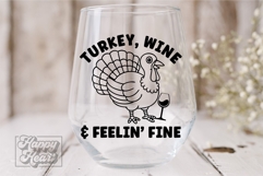 Turkey Wine Feelin Fine SVG PNG - Thanksgiving SVG - Fall Product Image 5