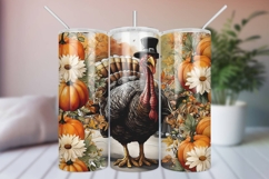 Fall Sublimation 20 oz Tumbler Wrap - Turkey Design Product Image 1