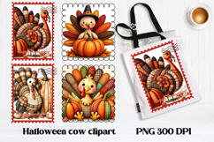 Thanksgiving Turkey Pumpkin Clipart | Patchwork sublimation Product Image 1