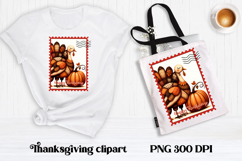 Thanksgiving Turkey Pumpkin Clipart | Patchwork sublimation Product Image 1