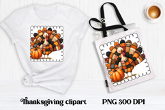 Thanksgiving Turkey Pumpkin Clipart | Patchwork sublimation Product Image 1
