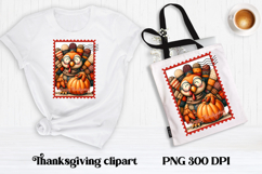 Thanksgiving Turkey Pumpkin Clipart | Patchwork sublimation Product Image 1