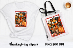 Thanksgiving Turkey Pumpkin Clipart | Patchwork sublimation Product Image 1