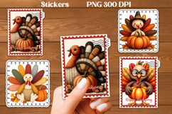 Thanksgiving turkey stickers | Printable farm animal sticker Product Image 1