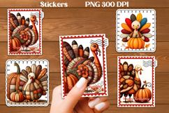 Thanksgiving turkey stickers | Printable farm animal sticker Product Image 1