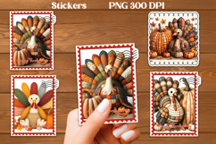 Thanksgiving turkey stickers | Printable farm animal sticker Product Image 1