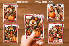 Thanksgiving turkey stickers | Printable farm animal sticker Product Image 1