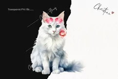 Valentine Turkish Angora Cat PNG | Valentine's Day Clipart Product Image 2