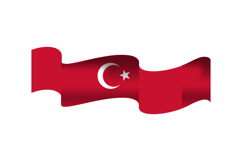 Turkish Republic Day Holiday Decoration Wave Flag Clipart Product Image 1