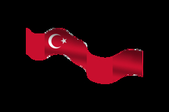 Turkish Republic Day Holiday Decoration Wave Flag Graphic Product Image 2